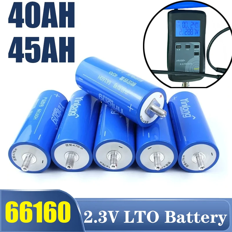 Original Yinlong 66160 LTO Battery 2.3V 45Ah Low-Temp Lithium Titanate for High Power Automotive Audio Solar Systems