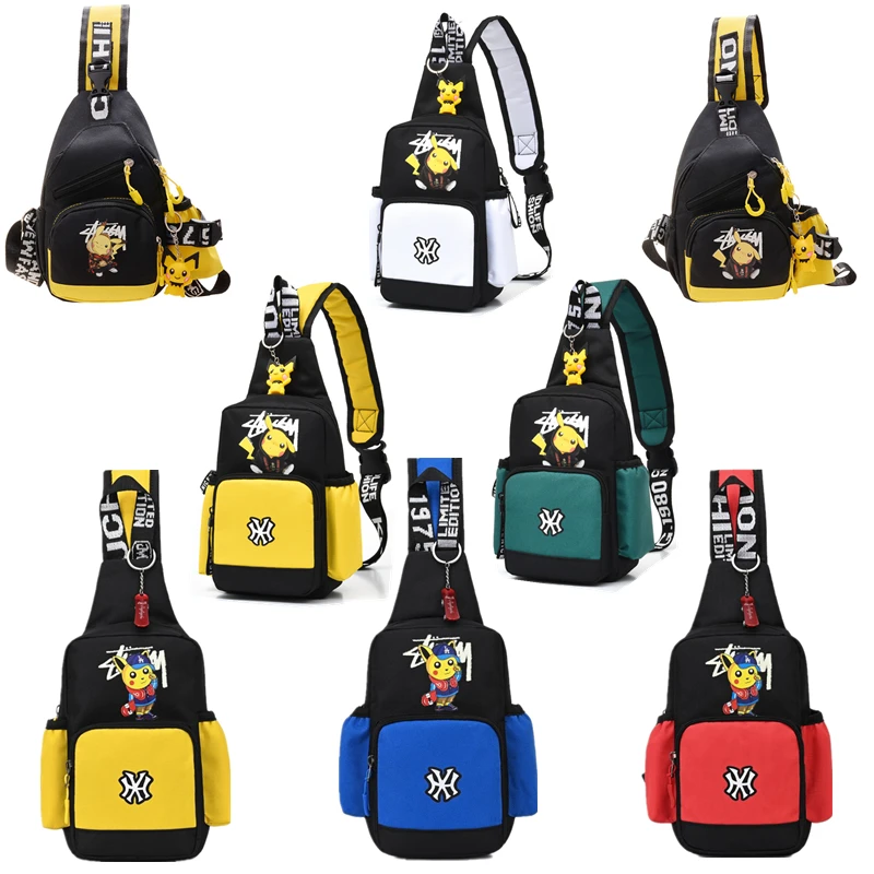 9 Pokemon Go Shoulder Bag Chest Pack Sports Pikachu Teen Crossbody Tote Bag Men Women Chest Bag Waist Bag Christmas Gift