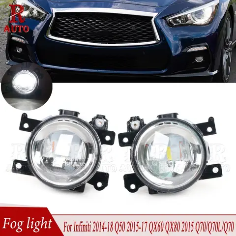R-AUTO LED 안개등 조립 헤드라이트 261504 GA0A 261554 인피니티 2014-2018 Q50 2015-2017 QX60 QX80 2015 Q70/Q70L/Q70용 GA0A