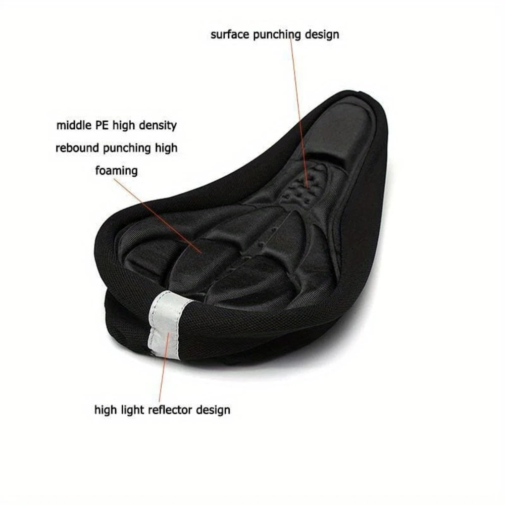 3D Soft Thickened Bicycle Seat Breathable Bicycle Saddle Seat Cover Comfortable Foam Seat Cushion Saddle for Bike Accessories image 3
