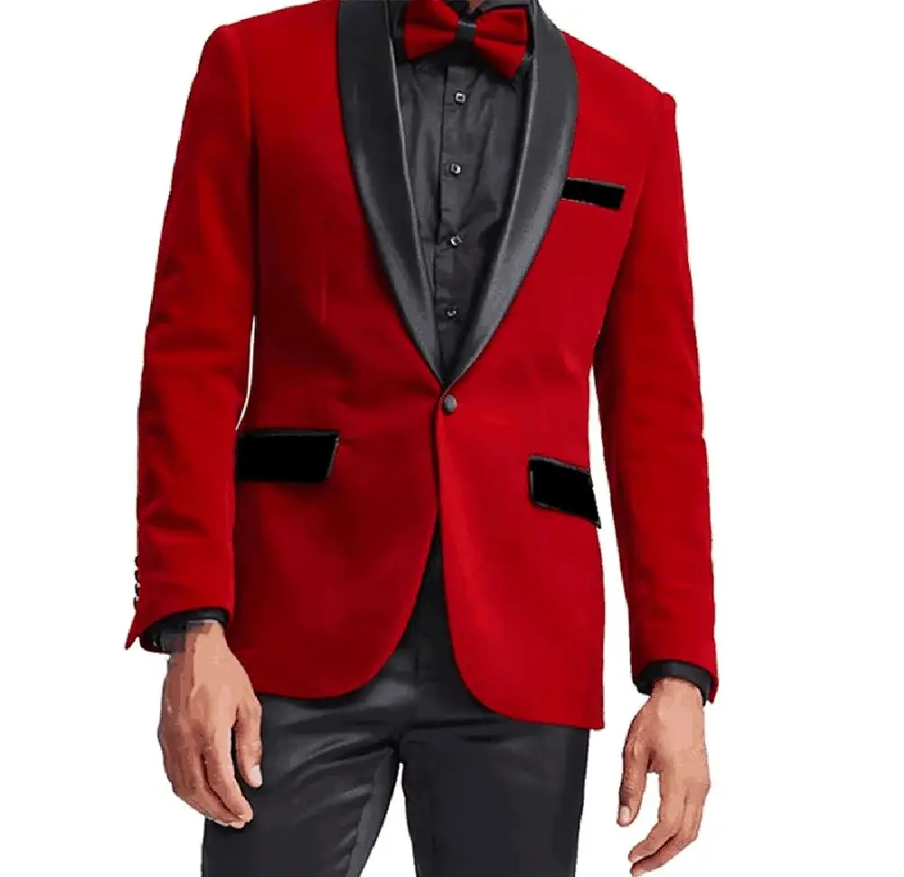 Slim Fit Red Suit Single Piece Jacket Elegant and Fashionable High-quality Male Blazer 1 Pcs