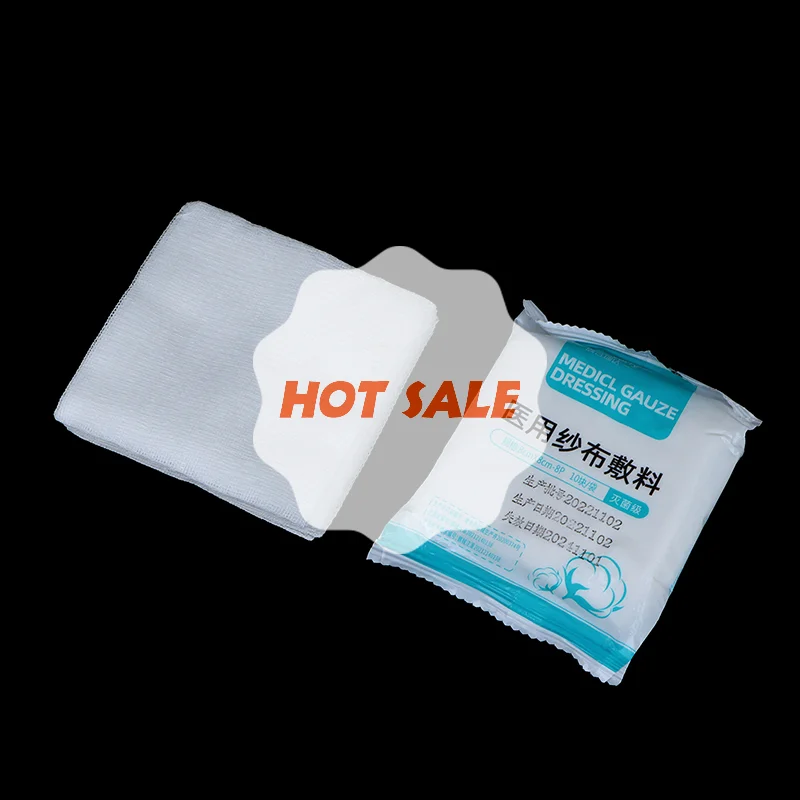 

10Pcs 8 Layer Medical Absorbent Gauze Pad Wound Dressing Sterile Gauze Block First Aid Kit Gauze Pad Wound Care Supplies