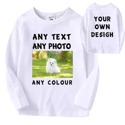 Custom Children T-Shirt Personalized Kids Tee Long Sleeve T Shirts Boy Clothing Girls Clothes Birthday Tshirt Your Own Design