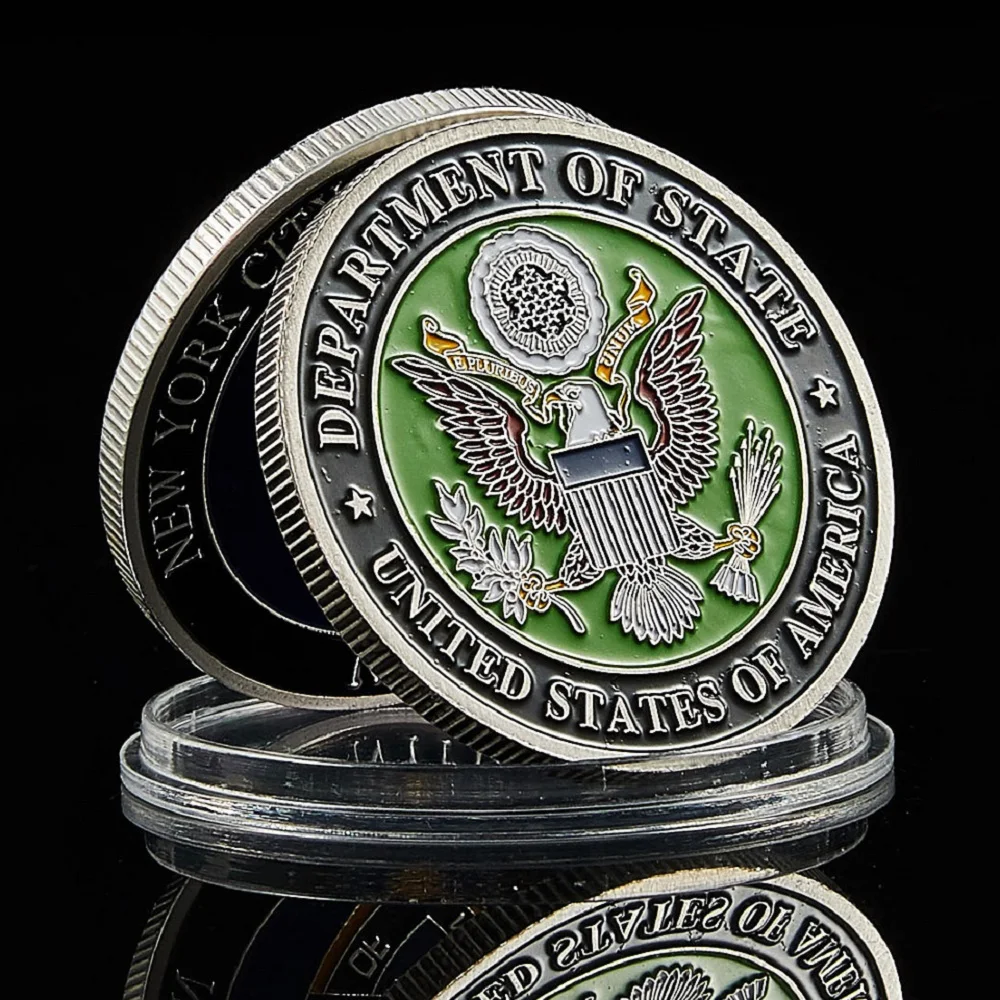 USA Challenge Coin Metal Skull Green Beret Colorful Department Of State Free Eagle Liberty In God We Trust US Coin