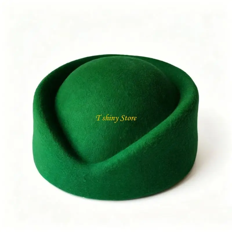 

N58F Fashionable Polyester Flight Attendant Hat Ladies Dress Winter Stewardess Cap