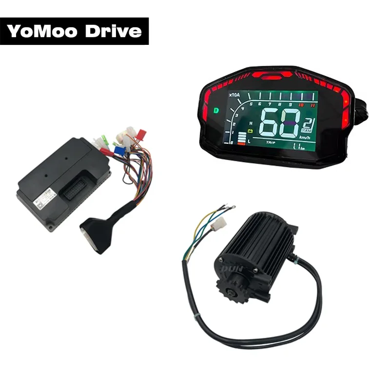 

1000W Mid-Drive Motor QS90 Rated With FarDriver ND72260 DC 80A Controller and DKD Display For Electric Scooter