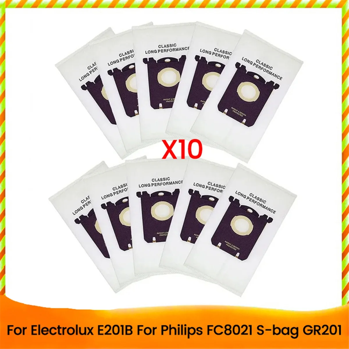 10 шт. пылесборник для Electrolux E201B для FC8021 Dust S-Bag GR201 AEG мешки для S-Bag FC9000 FC9049 вакуумные детали