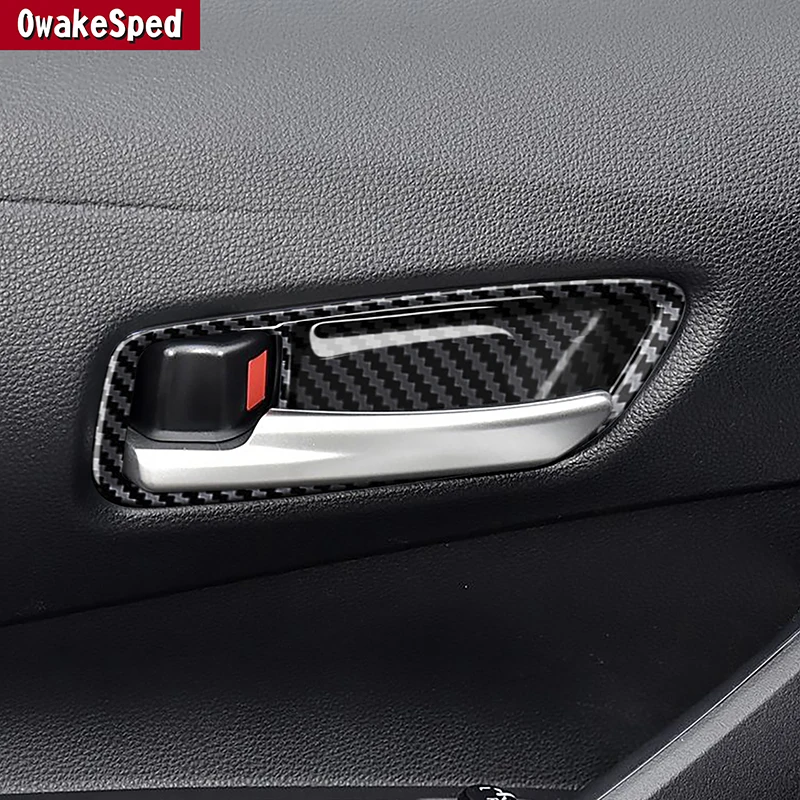 

Car Styling Door Handle Bowl Frame Decoration Cover Trim For Toyota Corolla 2019-2023 Carbon Fiber Color Interior Accessories