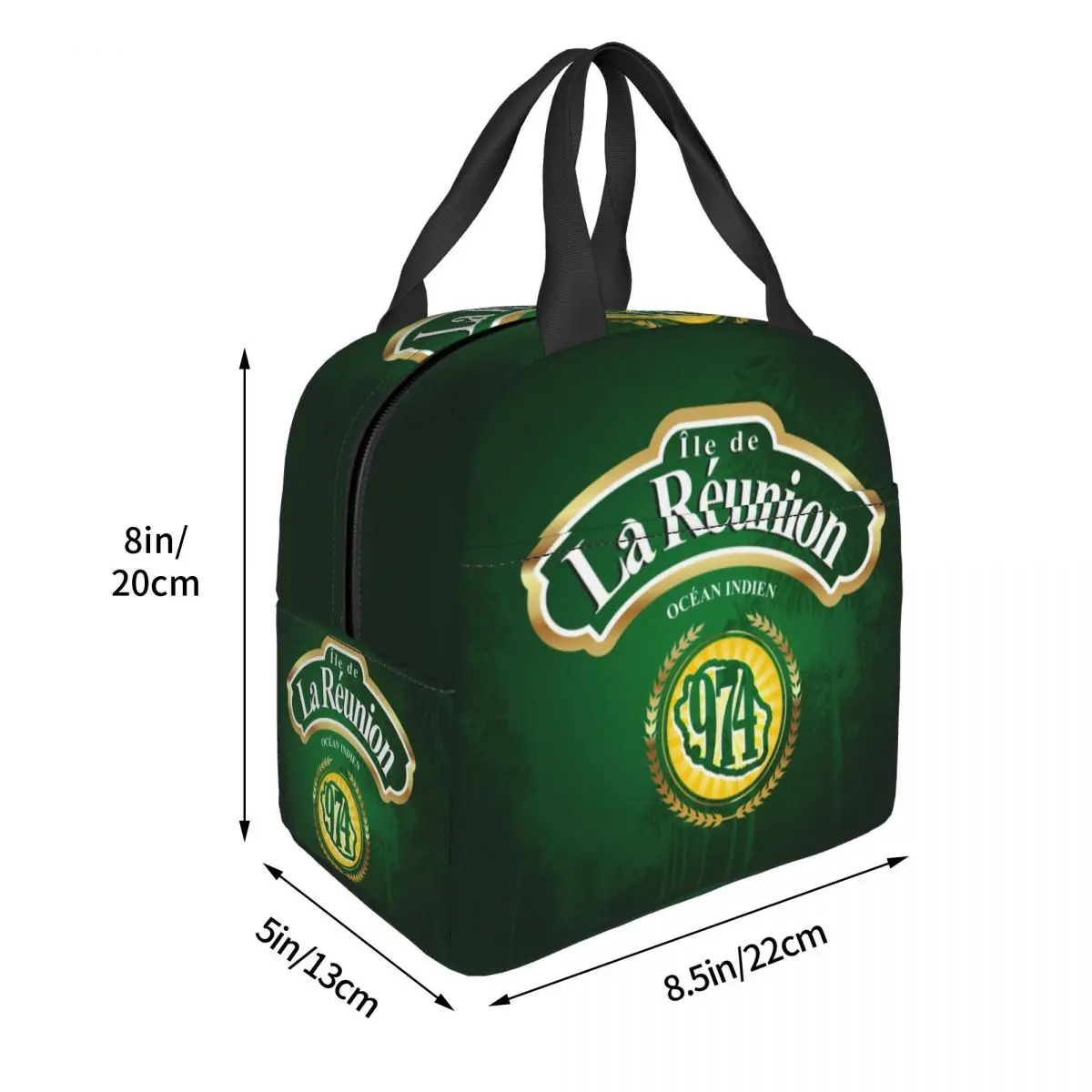 974 Reunion Island Lunch Bag for Women Margouillat Isle Indian Ocean Insulated Cooler Thermal Lunch Box Work School Food Bags