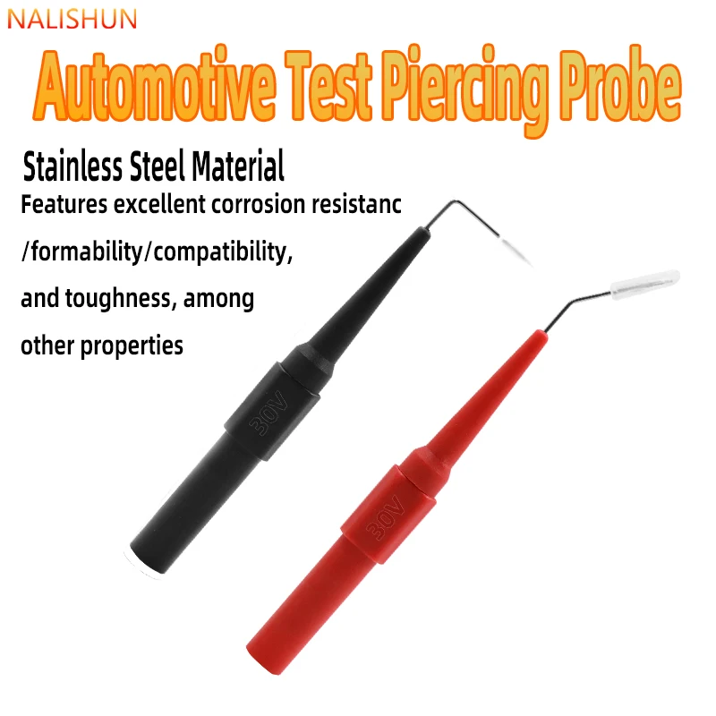 Diagnostic Tools Multimeter Test Lead Extention 30V  Back Piercing Needle Tip Probes 0.7MM Car Automotive Test Probe Kit