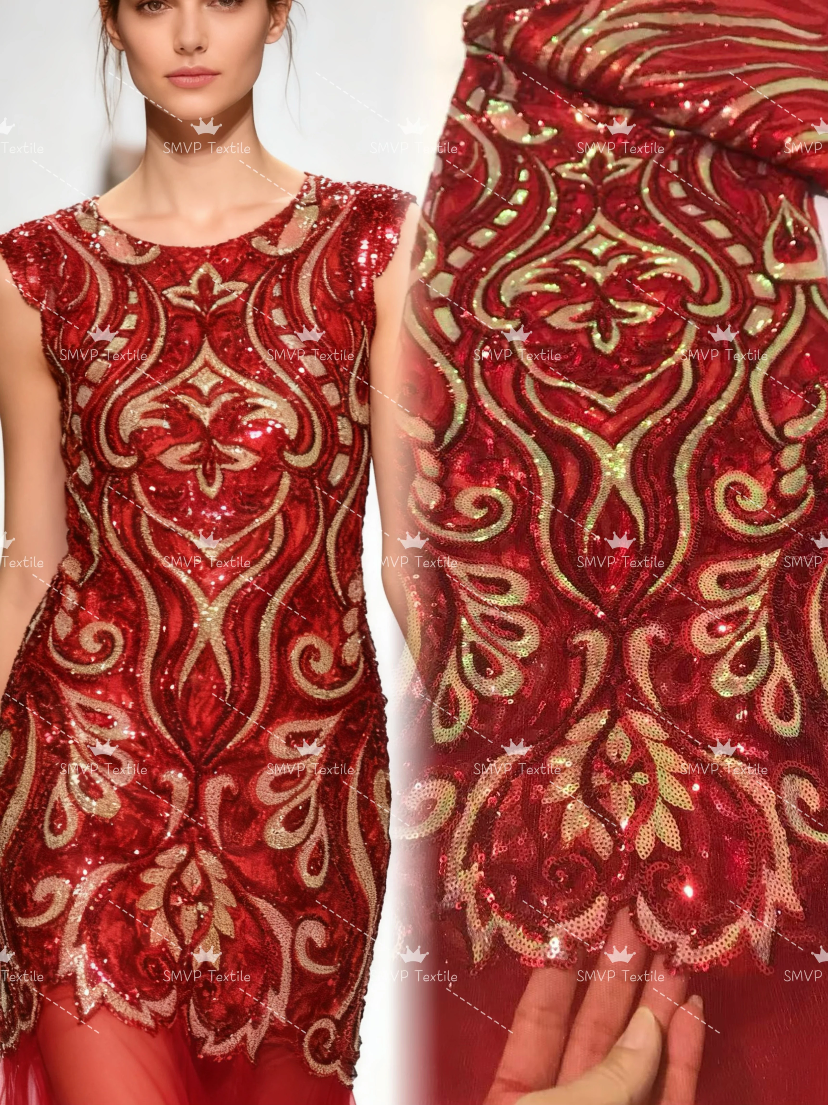 

5-ярдовая французская сетчатая кружевная ткань высокого качества, африканская вышитая нигерийская тюль с блестками, кружевная ткань для шитья платья, вечерние сезоны