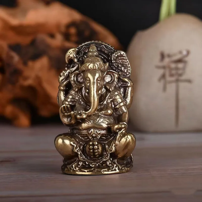 Brass handicrafts elephant nose deity statue Southeast Asian style ornament bronze ware