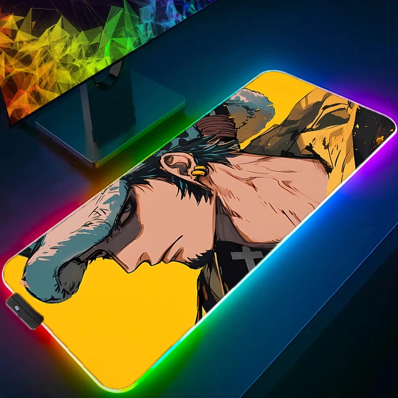 

RGB LED Mouse Pad Laptop Keyboard Pad Non-Slip Anime One Piece Trafalgar Law Tablet Pad PC Accessories Mousepad Gaming Desk Mat