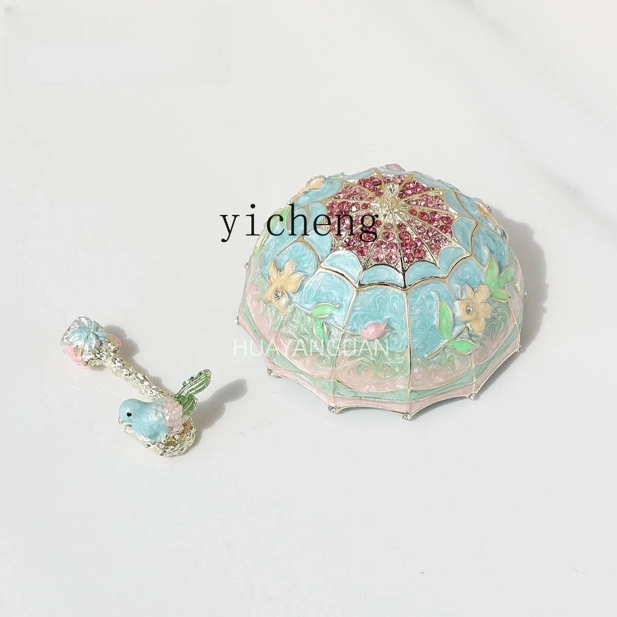 

LSL1 Chinese Style Enamel Ornament Jewelry Small Storage Creative Home Earring Ring Box