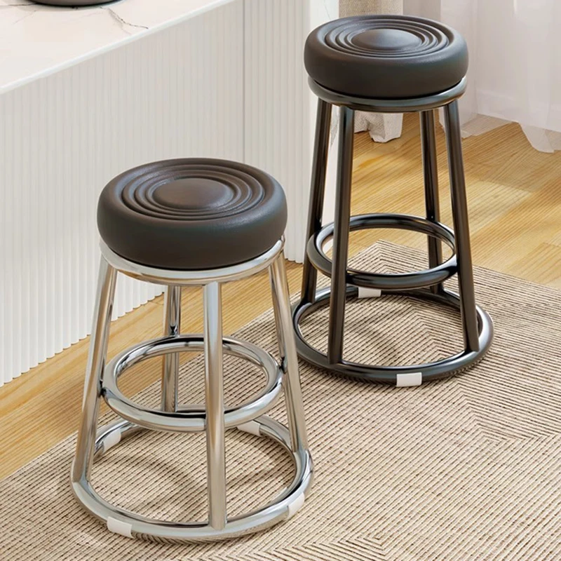 Bar Chair Circular High Stool Bar Counter Iron Bar Stool Mobile Phone Store Counter Front Desk Commercial Use Furniture