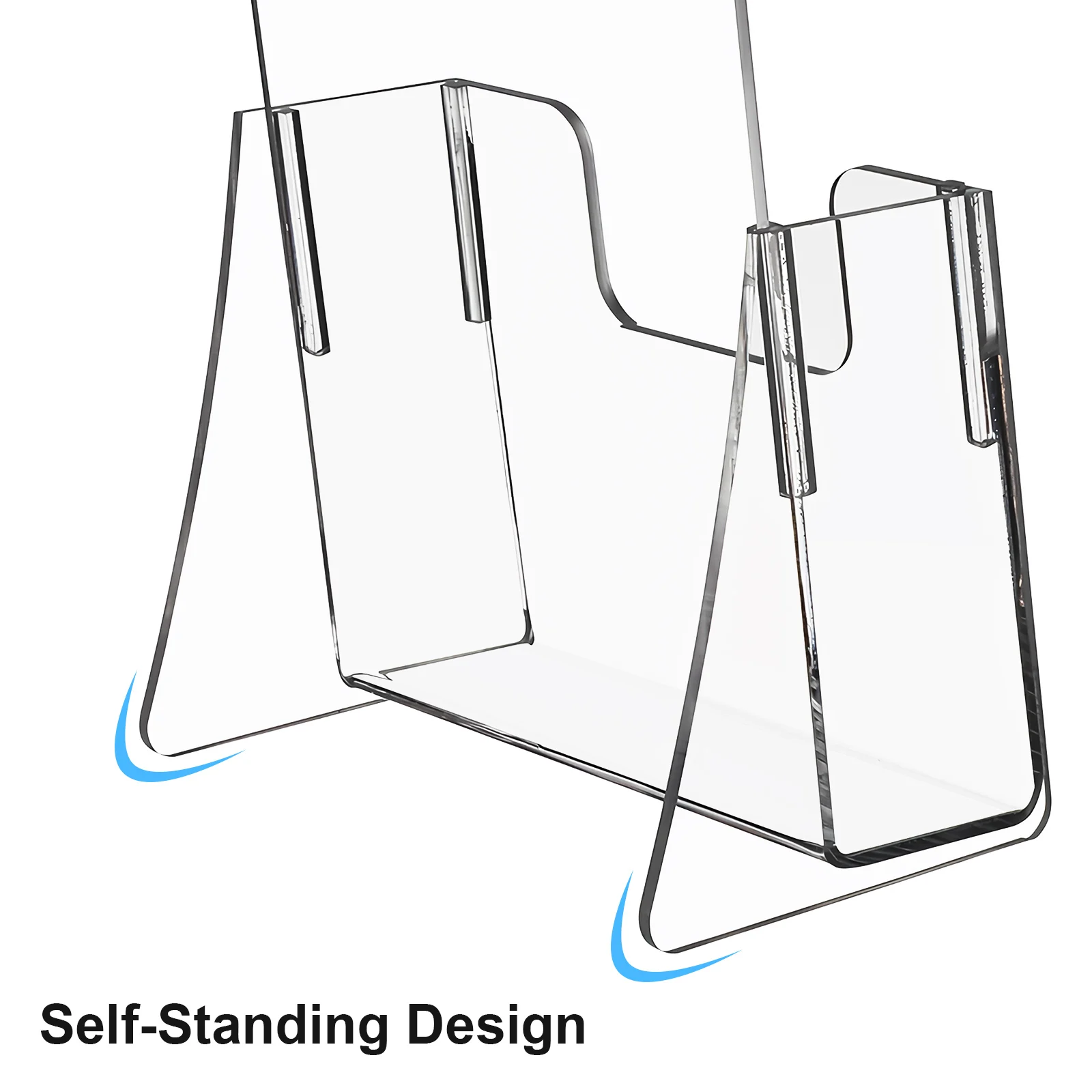 

2 pcs Acrylic Display Stand 20 8x11 1x8 2cm Transparent Brochure Holder Magazine Rack Pamphlet Stand Menu File Organizer Storage