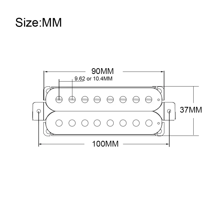 8-String Alnico 5 Electric Guitar Humbucker Pickup Alnico V Coil Splitting Pickup Guitar Parts Black N-10K/B-15K