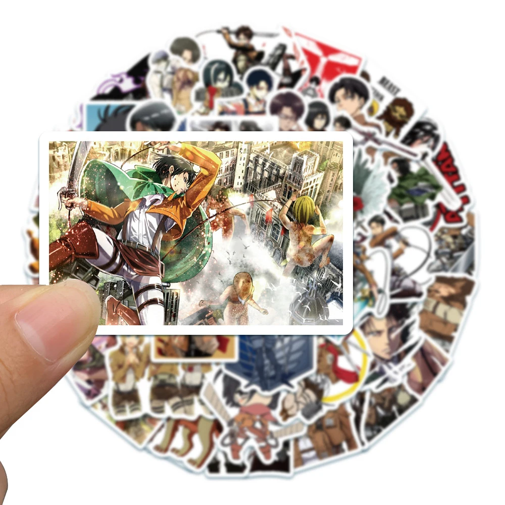 

10/30/50pcs Cool Japanese Attack On Titan Anime Stickers Classic Manga Decals for Laptop Suitcase Helmet Cartoon Kid DIY Sticker