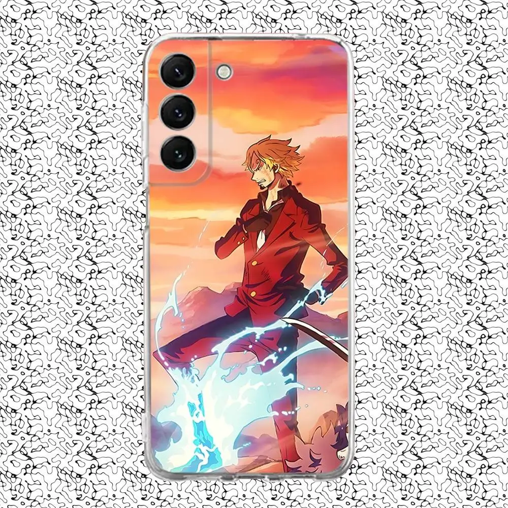 Casing Ponsel S-san-ji Gentleman untuk Samsung S24,30,21,22,23,20 FE,lite,PIus,Ultra,5G,Note,9,10 Sampul Transparan