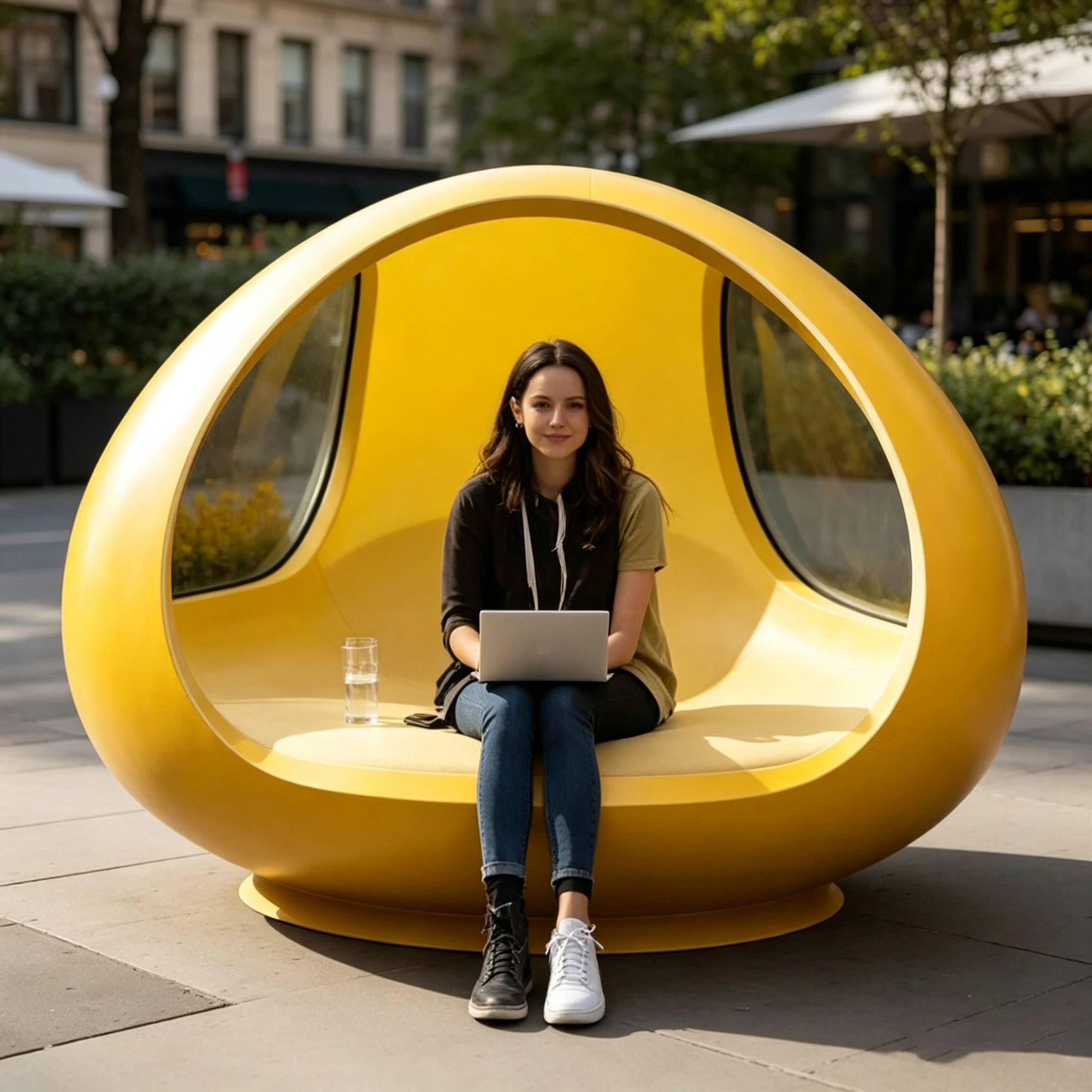 s*-Outdoor Fiberglass Egg Pod Chair Privacy Work Seat Modern Design Public Space Sofa for