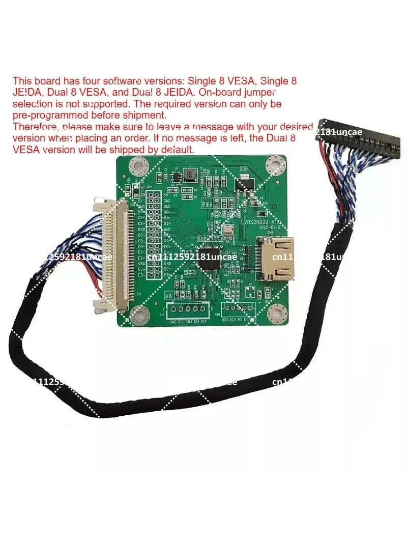 Custom LVDS to HDMI Converter Board Supports 4K 30Hz 1080P 120Hz LT2611UX Solution
