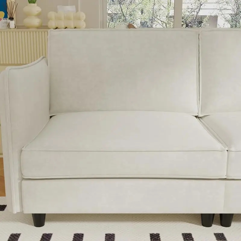 أريكة كبيرة على شكل حرف U مكونة من 6 مقاعد مع مسند متحرك وجيوب للذراع، جلوس من القماش الحديث لغرفة المعيشة والشقة، #2