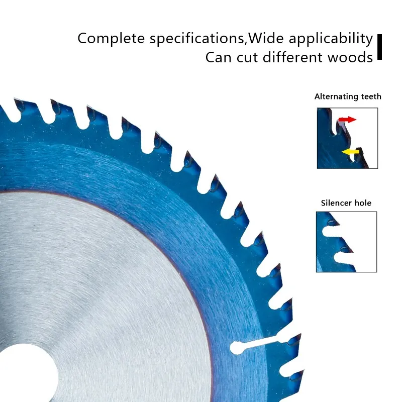 CMCP-Lame de Scie Circulaire TCT à 60 Dents de 165mm, Revêtement Bleu, Pointe en Carbure, Disque de Coupe pour Bois