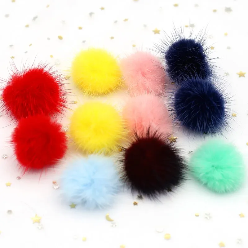 Mink Pompon Fur Balls for DIY Crafts: 25/30/40mm Pompoms for Ring Key Chain Shoes Hats Bags