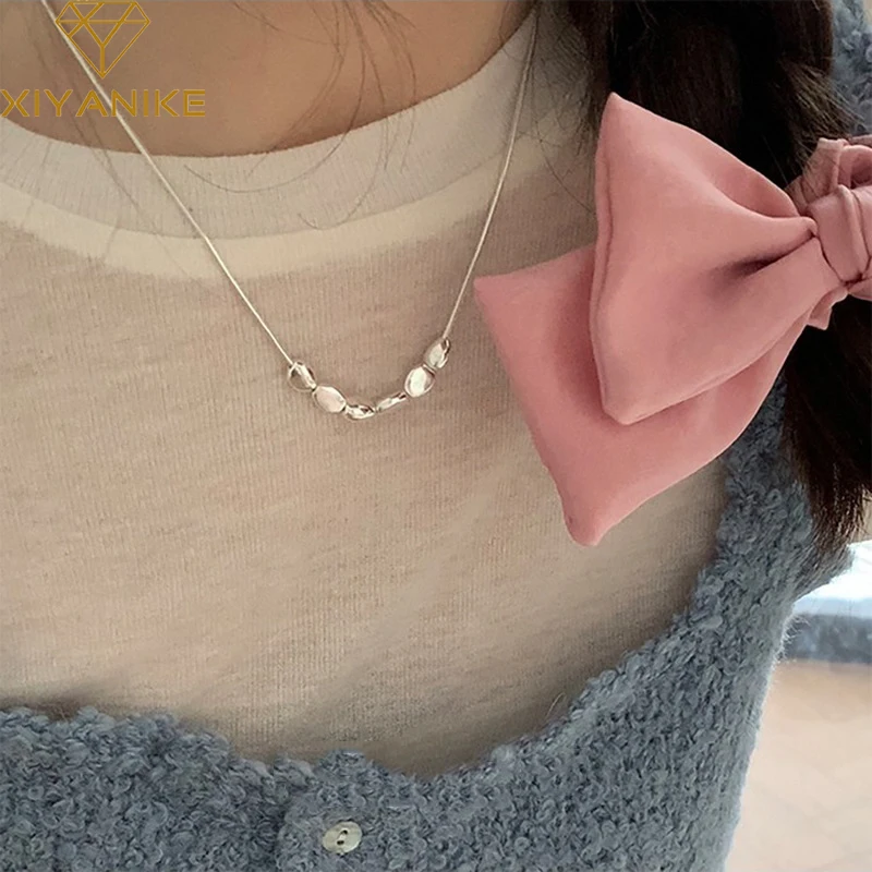 XIYANIKE Luxury Stone Design Pendant Necklace For Women Girl Korean Fashion New Jewelry Lady Gift Party Birthday collier femme