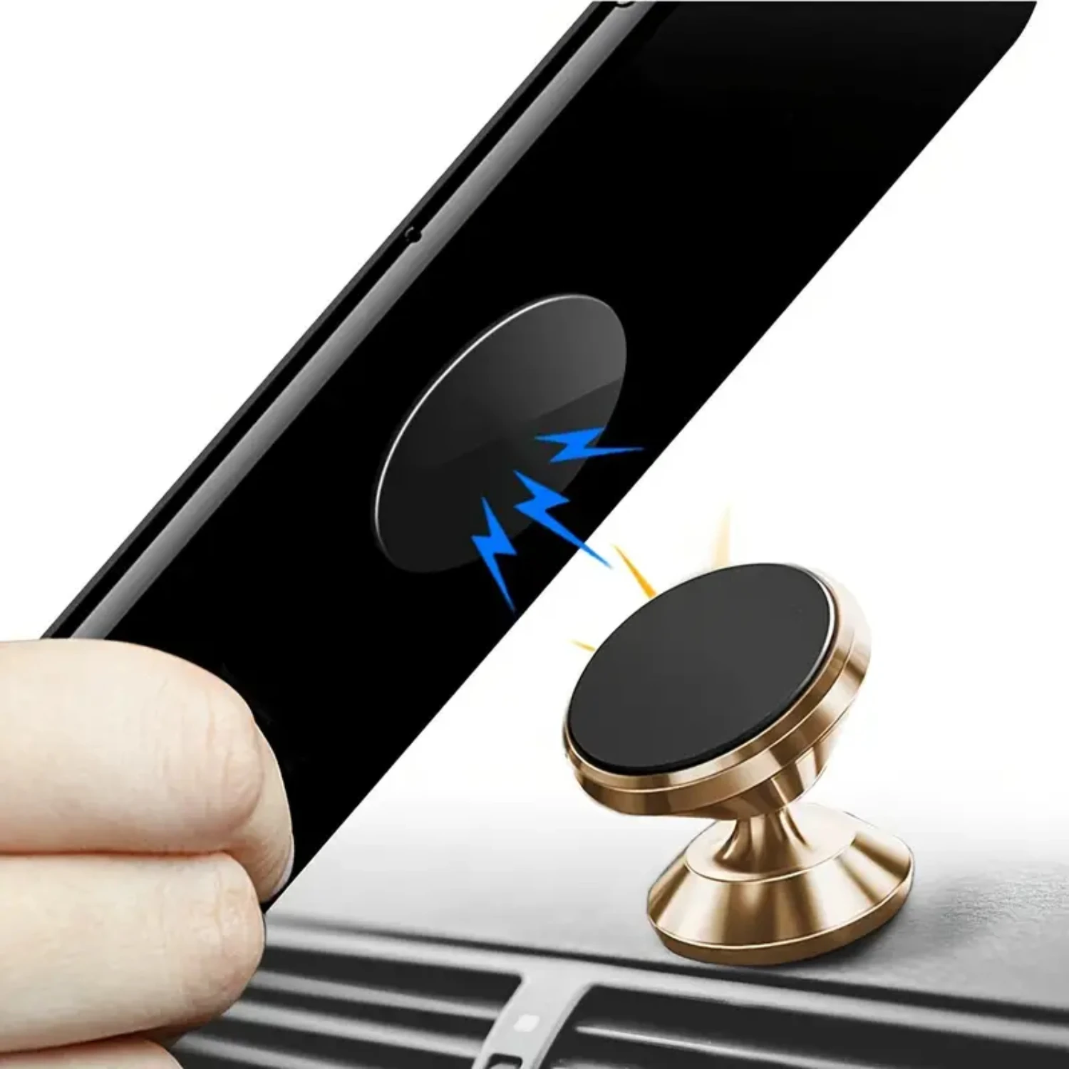 360 °   금속 전화 홀더, 슈퍼 자기 차량의 계기판 공기 배출구용 접착식 회전 마운트-VOPH014