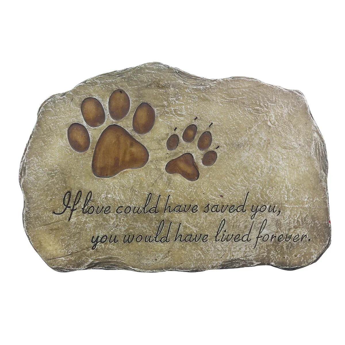 Two Row Lettering Puppy Tombstone Handmade in Resin Precious Pet Memorials Outdoor Decoration