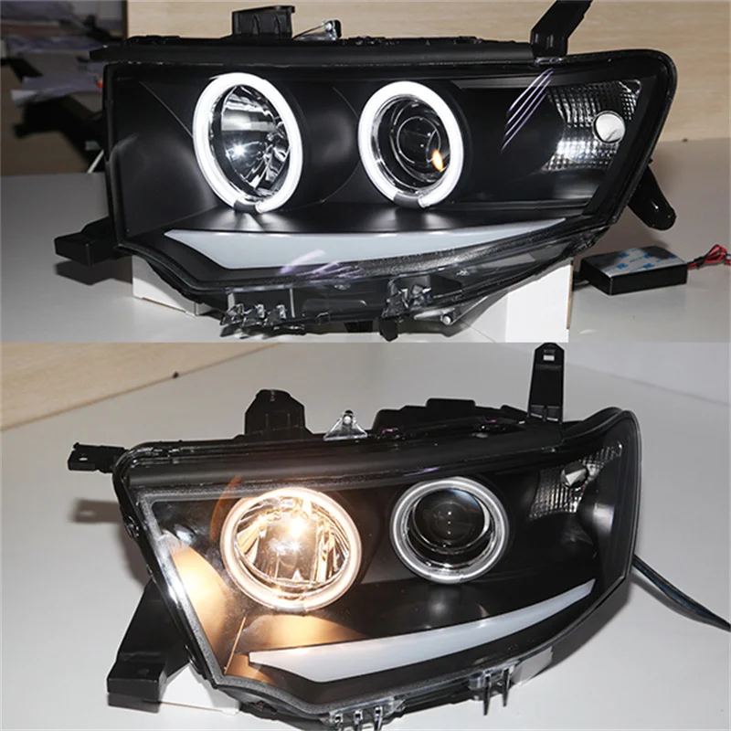 

For Mitsubishi Pajero Sport Montero Nativa Dakar CCFL Angel Eyes Head Lamp 2009-2014 Year SN