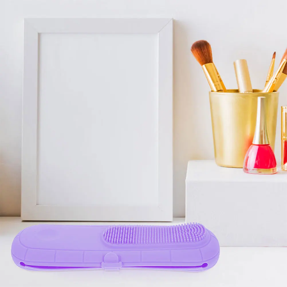 

2pcs Makeup Brush Storage Bag Compact Portable ganizer Travel Toiletry Case Silicone Cleaner For Purse Brushes