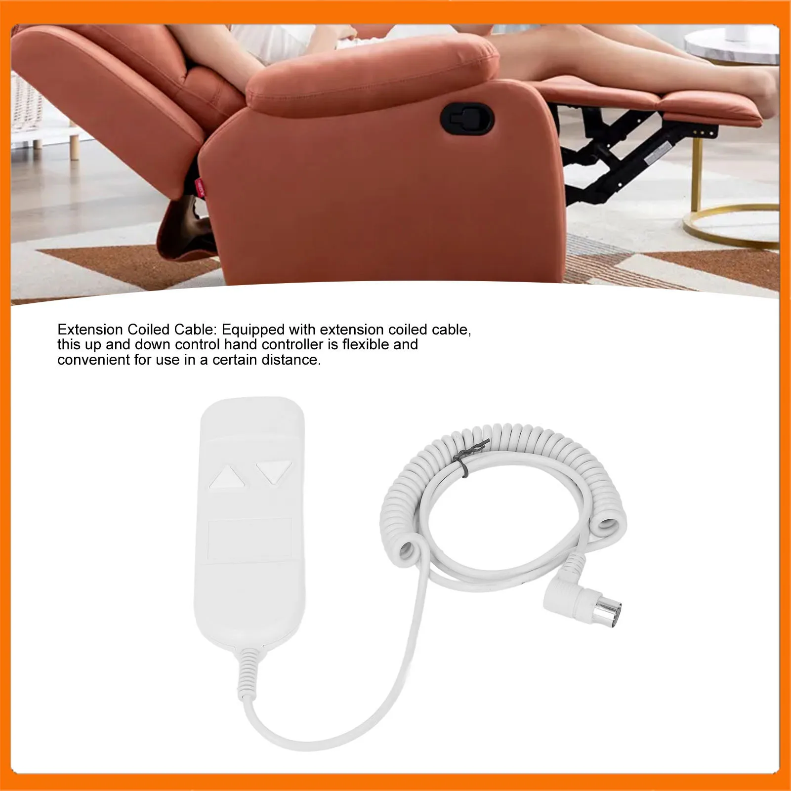 Remote Handset Controller Easy Disassembly 2 Button 8 Pin 90 Degree Angle Round Plug Plastic Chair Hand Controll for Home