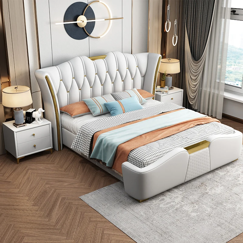 

Modern Queen Double Bed European Pretty Unique Living Room Frame Double Bed Twin Hotel Letto Matrimoniale Bedroom Furniture