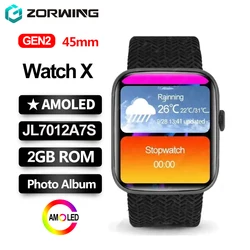 Uhr x amoled Smartwatch 2GB Rom Männer 45mm lokale Musik aufnahme Smartwatch Os10 Album Sync Frauen Qifit 2024