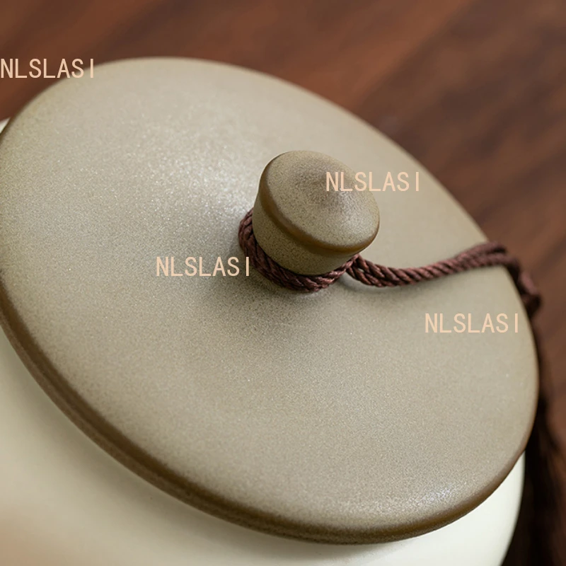 1 Pc Chinese Retro Ceramic Tea Jar Household Sealed Tea Storage Jar Facial Mask Powder Can Used for Storing Kitchen Spices