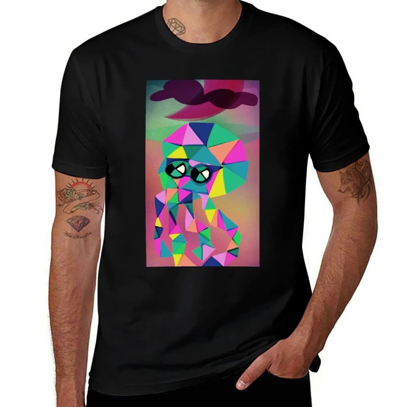 Squid No. 11 - Diamonds and Desert Sand Dunes T-Shirt Basic Solid Color Casual Tee Shirt T-Shirt