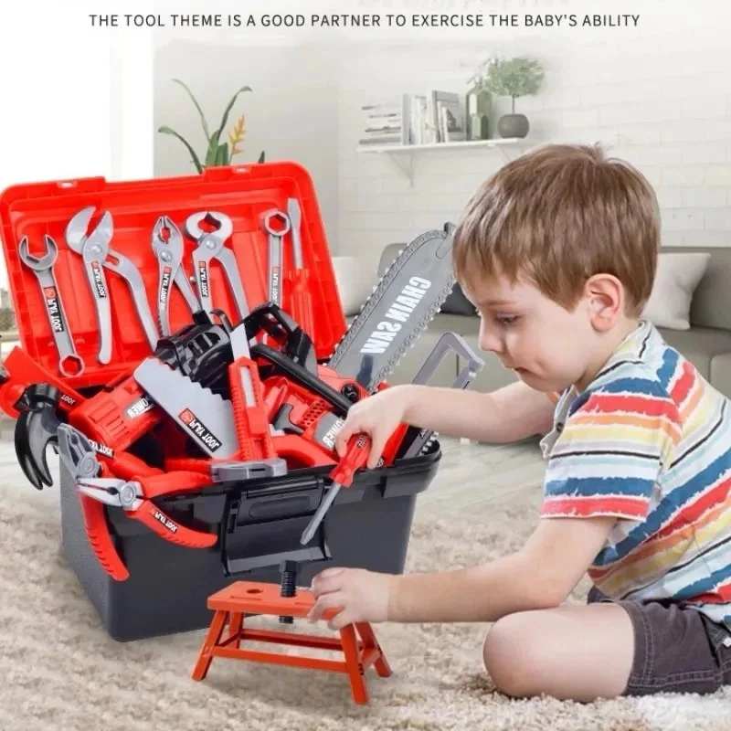 Tool Kits Repair Tool Set Toy Engineer Simulated Electric Drill Screwdriver Play House Toy Christmas Gift for Boys Kids Children