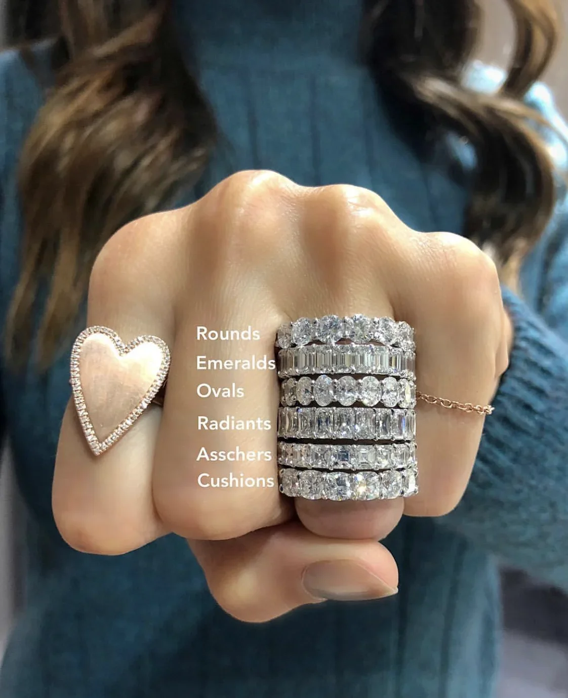 Set di anelli a fascia originali per donna uomo ARGENTO 925 PAVE SETTING COMPLETO diamante simulato ETERNITY FIDAZIONE WEDDING Anello in pietra