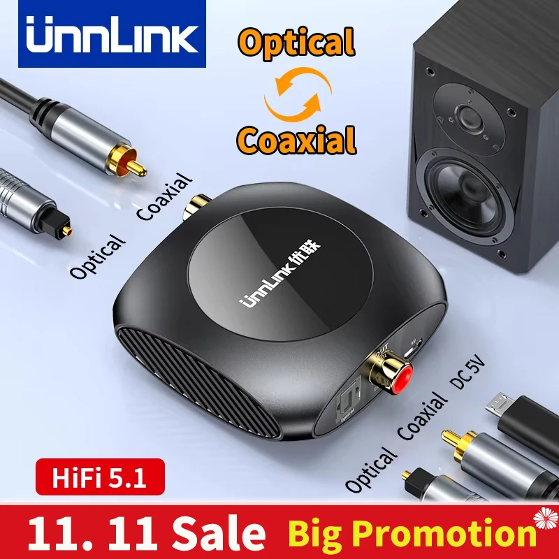 

Unnlink HiFi 5.1 192 кГц аудиоконвертер оптический коаксиальный двунаправленный аудиодекодер DTS Dobly AC3 усилитель сабвуфер