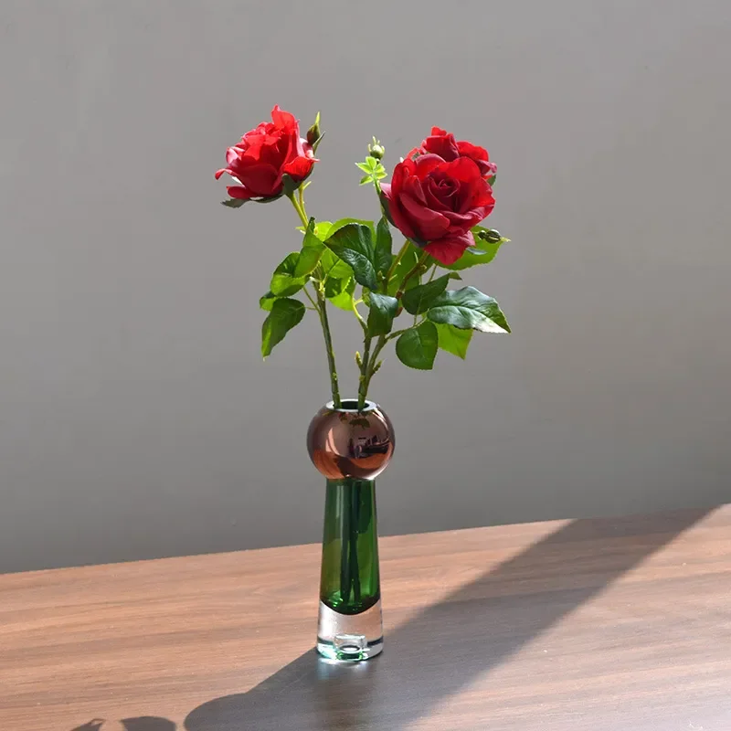 5pcs Hand fühlen feuchtigkeit spendende Rose künstliche Blumen Hochzeits dekor echte Note Rose Braut strauß nach Hause Wohnzimmer Dekor Blumen – Detail 14