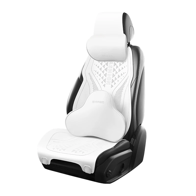 light luxury and high-end feeling simple white breathable and ultra-thin double sided leather car seat cushion summer seat cover