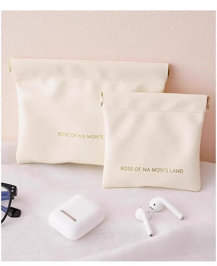 Shrapnel Storage Bag Automatic Closure Wired Headphone Pu Coin Purse Mini Portable Lipstick Makeup