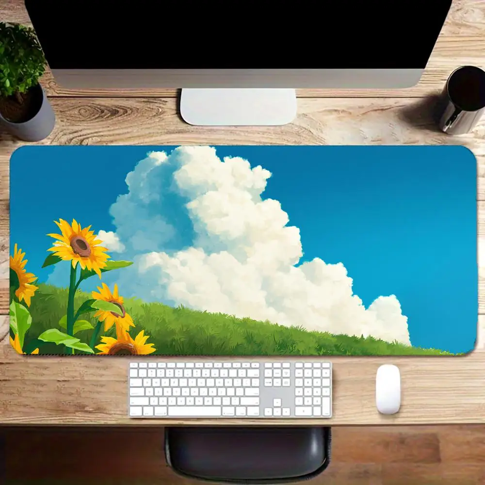 

Healing Anime Sky Mouse Pad Large Rubber Base Non-slip PC Desk Accessories Mousepad for Office and Gamer Keyboard Mats Decor Mat