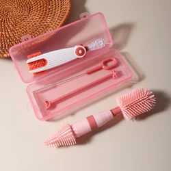 4 in one  baby bottle cleaning set portable Silicone Pacifier Brush, Straw Brush,360 Degree Rotating Cleaning Bottle Rinse
