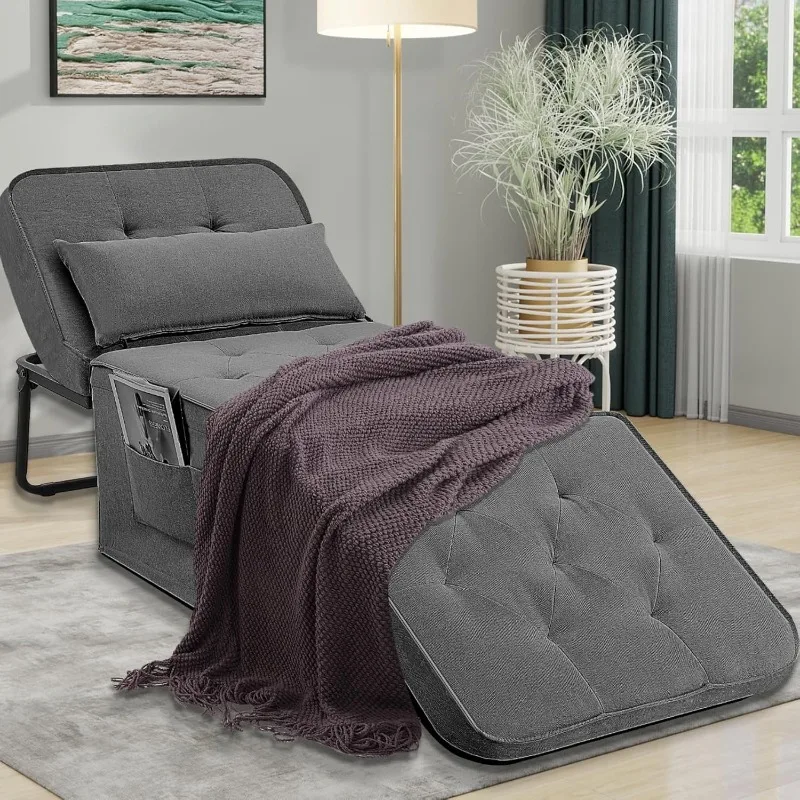 Sofa Bed,4 in 1 Sleeper Sofa  Modern Convertible Chair Sofa Sleeper with Pull Out Bed for Living Room Apartment Office