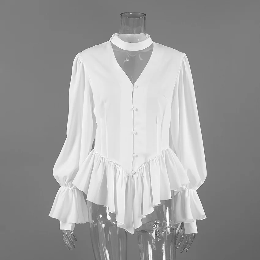 

Palace Style Design Ruffled Edges Long Sleeved Shirt 2026 European American Spring Autumn New Temperament High-End Top Women