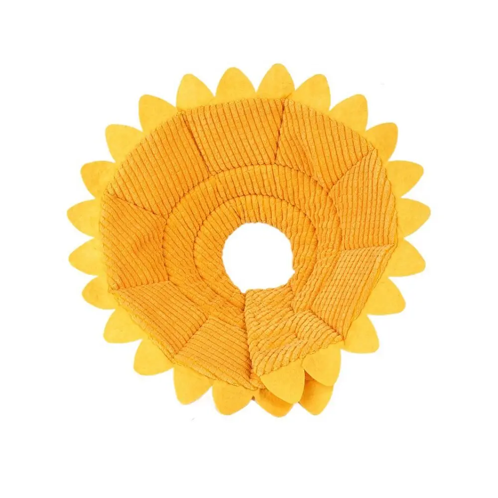 

Sunflower Cat Recovery Collars Adjustable Soft Pet Protective Collar Comfortable Cotton Cat Elizabethan Collar For Dog Cats