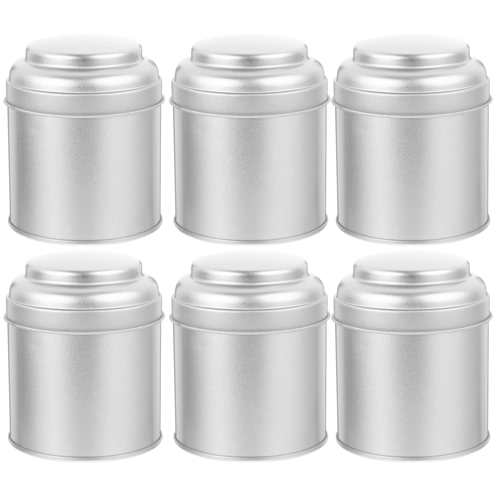 

6 Pcs Iron Tea Can Food Containers with Lids Airtight Tins Storage Jar Canisters for Leaf Tinplate